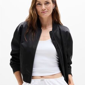 Athleta Women's Black Flex Bomber Jacket, Small BNWT